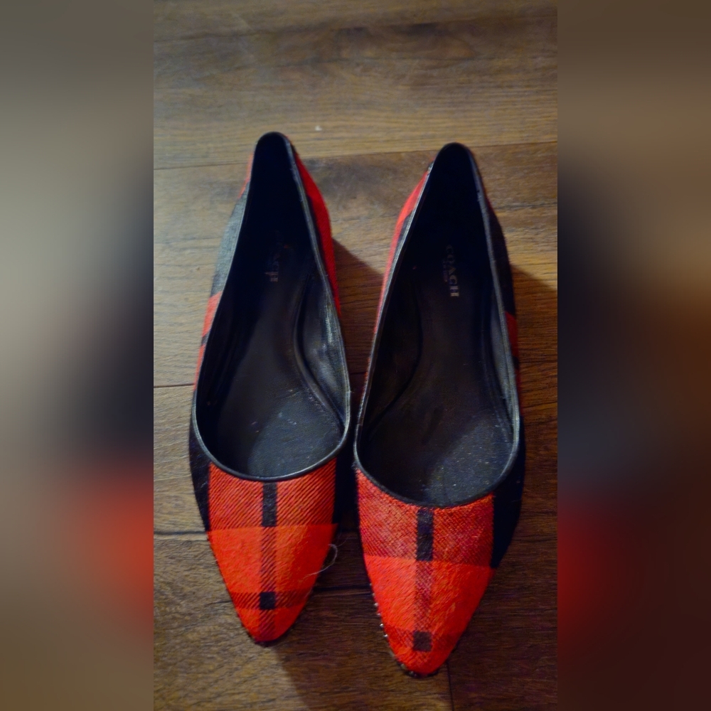 Coach Plaid Red and Black Women's Shoes
